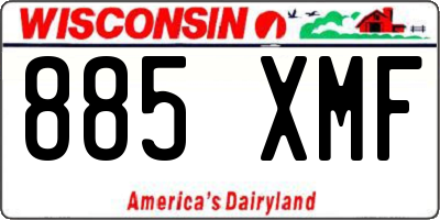 WI license plate 885XMF