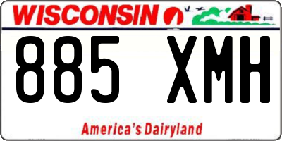 WI license plate 885XMH