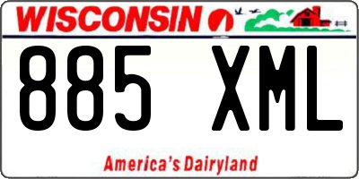 WI license plate 885XML