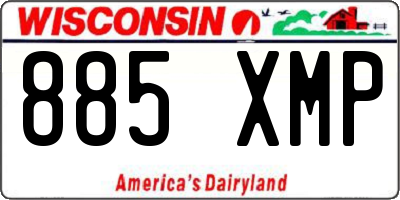 WI license plate 885XMP