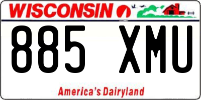 WI license plate 885XMU
