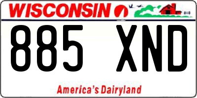 WI license plate 885XND