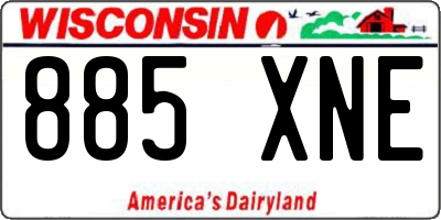 WI license plate 885XNE