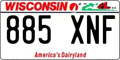 WI license plate 885XNF
