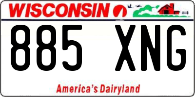 WI license plate 885XNG
