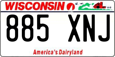 WI license plate 885XNJ