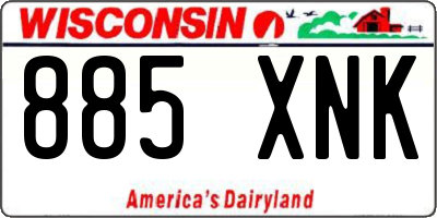 WI license plate 885XNK