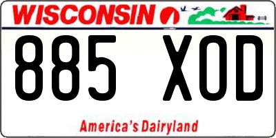 WI license plate 885XOD