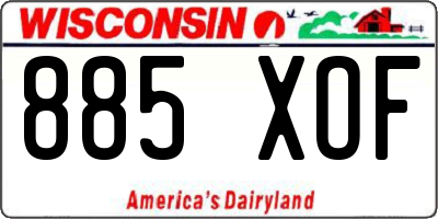 WI license plate 885XOF
