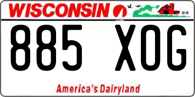 WI license plate 885XOG