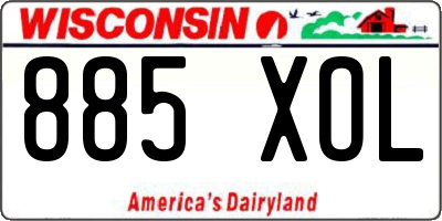 WI license plate 885XOL
