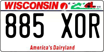WI license plate 885XOR