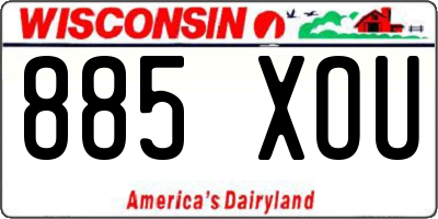 WI license plate 885XOU