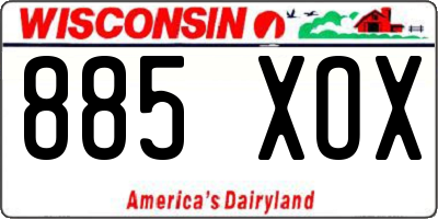 WI license plate 885XOX