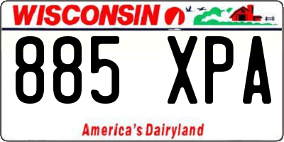 WI license plate 885XPA