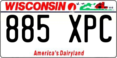 WI license plate 885XPC