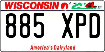 WI license plate 885XPD