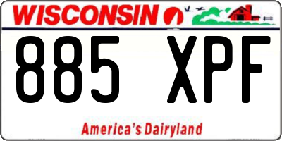WI license plate 885XPF