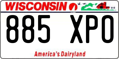 WI license plate 885XPO