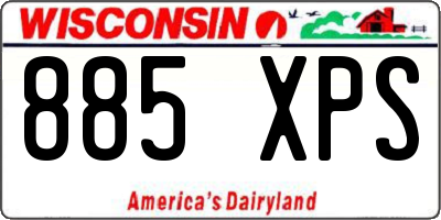 WI license plate 885XPS
