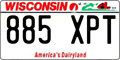 WI license plate 885XPT