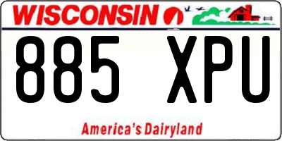 WI license plate 885XPU