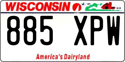 WI license plate 885XPW