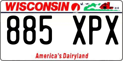 WI license plate 885XPX