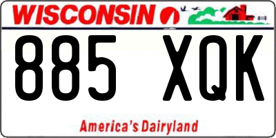 WI license plate 885XQK