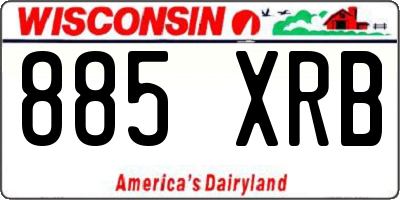 WI license plate 885XRB