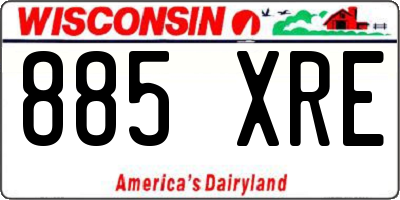 WI license plate 885XRE
