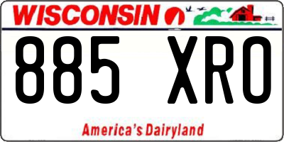 WI license plate 885XRO