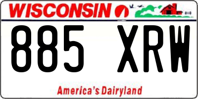 WI license plate 885XRW