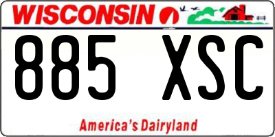 WI license plate 885XSC