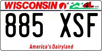 WI license plate 885XSF