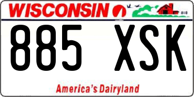 WI license plate 885XSK