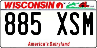 WI license plate 885XSM