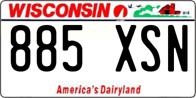 WI license plate 885XSN
