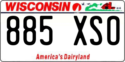 WI license plate 885XSO