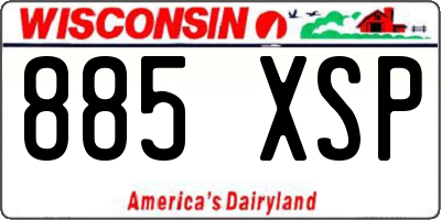 WI license plate 885XSP