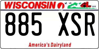 WI license plate 885XSR
