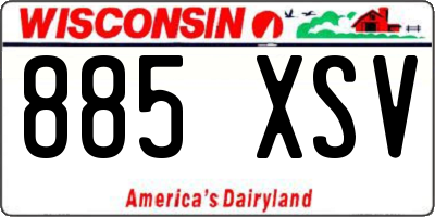WI license plate 885XSV