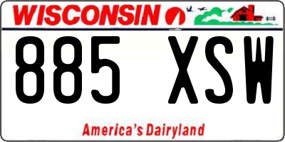 WI license plate 885XSW