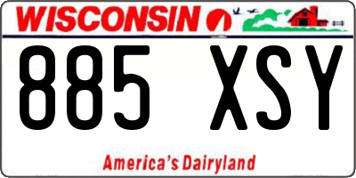 WI license plate 885XSY