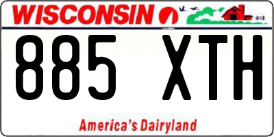 WI license plate 885XTH