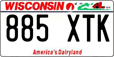 WI license plate 885XTK