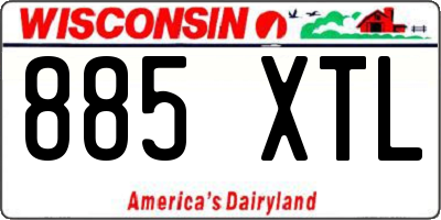 WI license plate 885XTL