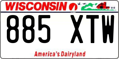 WI license plate 885XTW