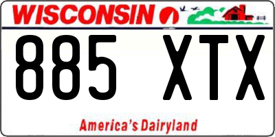 WI license plate 885XTX