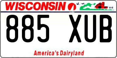 WI license plate 885XUB